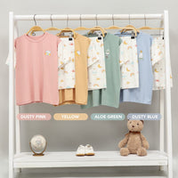 Mooi Setelan Anak Unisex Tencel Short Sleeve Mochi Set