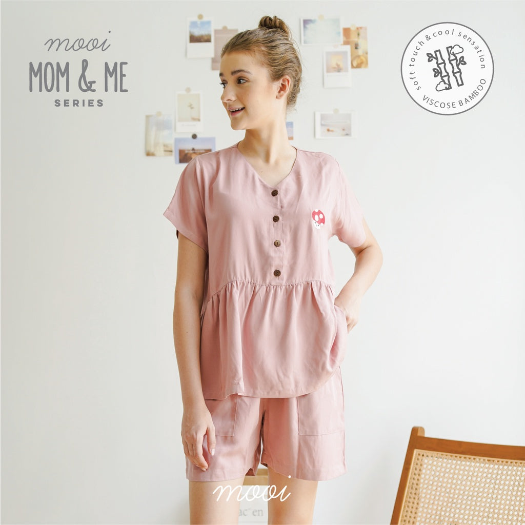 Mooi Piyama Wanita Peplum Set Bamboo Viscose