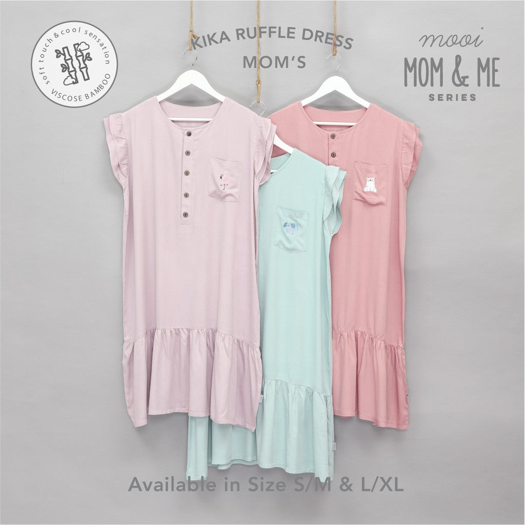 Mooi Daster Wanita Kika Ruffle Dress (MOM)