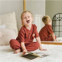 Mooi Setelan Anak Unisex Waffle Knit Set