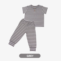 Mooi Setelan Anak Unisex Stripes Button Set