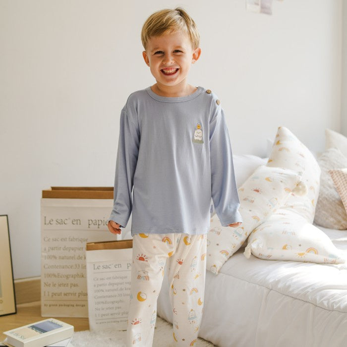 Mooi Baju Tidur Anak Piyama Anak Unisex Tencel Mochi Set