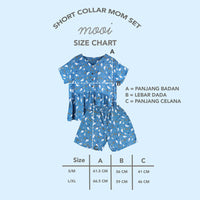 Mooi Piyama Dewasa Setelan Short Collar Set Mom