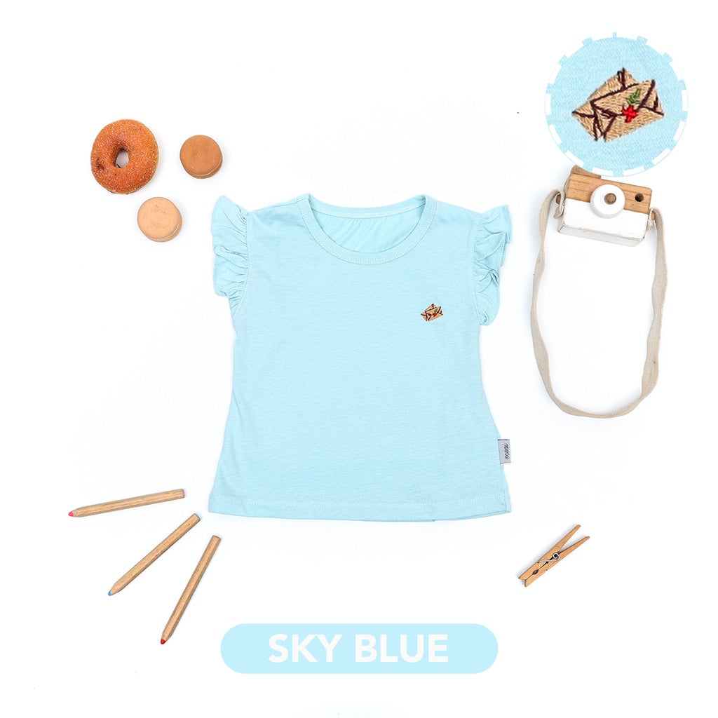 Mooi Atasan Anak Perempuan Emiko Ruffle Top