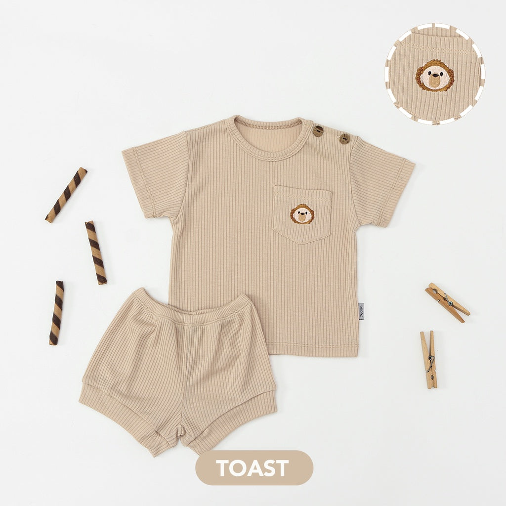 Mooi Setelan Anak Unisex Niki Rib Set