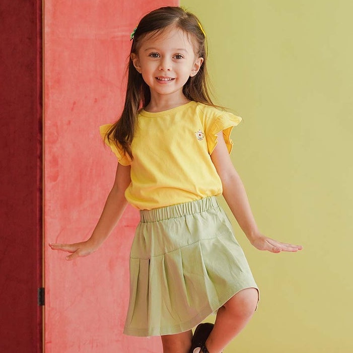 Mooi Atasan Anak Perempuan Emiko Ruffle Top