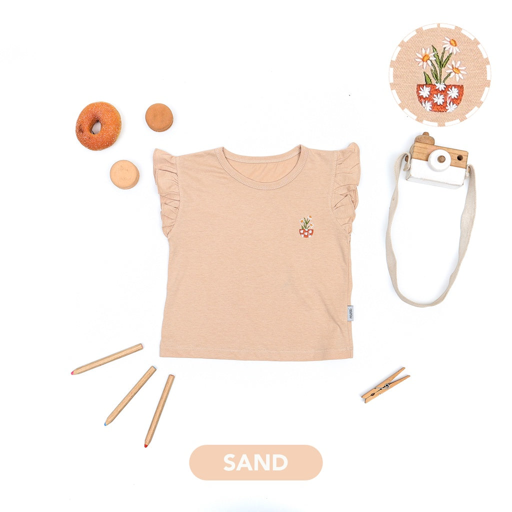 Mooi Atasan Anak Perempuan Emiko Ruffle Top