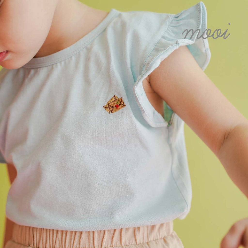 Mooi Atasan Anak Perempuan Emiko Ruffle Top