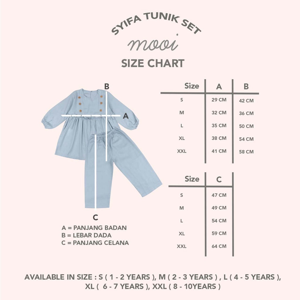 Mooi Setelan Anak Perempuan Syifa Tunik Set