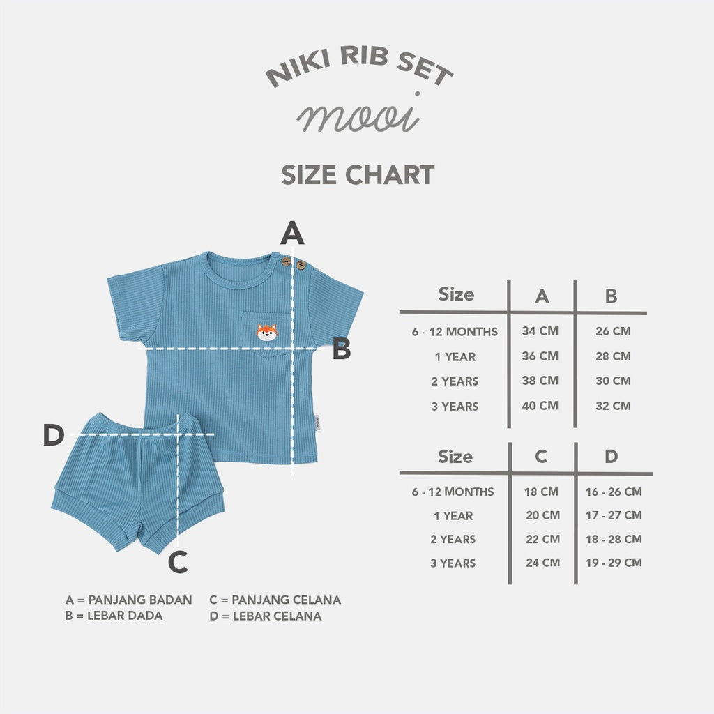 Mooi Setelan Anak Unisex Niki Rib Set