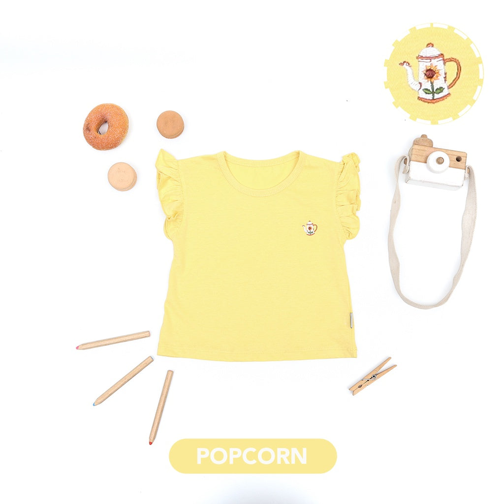 Mooi Atasan Anak Perempuan Emiko Ruffle Top