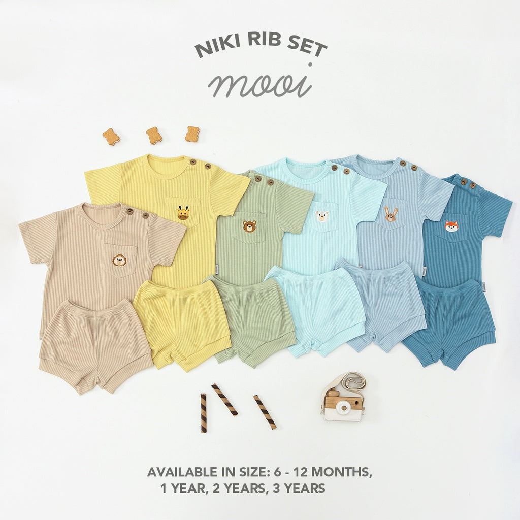 Mooi Setelan Anak Unisex Niki Rib Set
