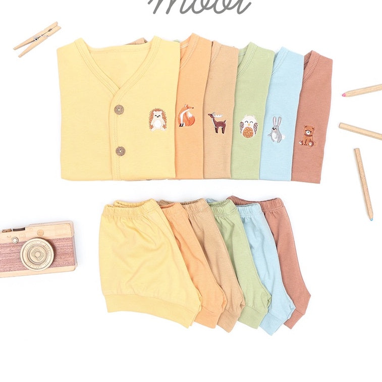 Mooi Setelan Pendek Bayi Short Button Set