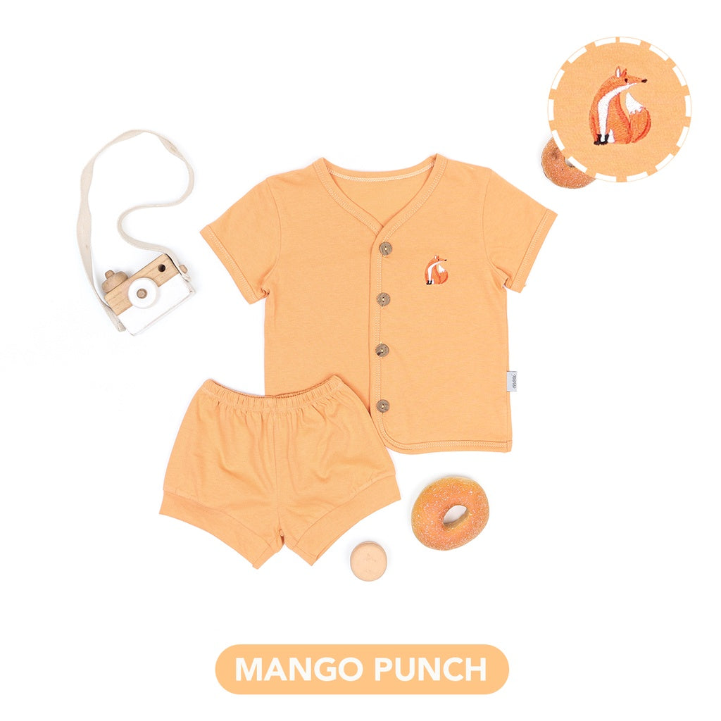 Mooi Setelan Pendek Bayi Short Button Set