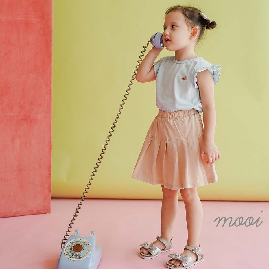 Mooi Atasan Anak Perempuan Emiko Ruffle Top