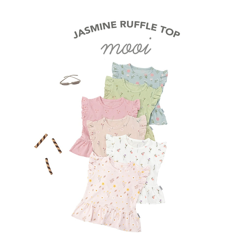 Mooi Atasan Anak Perempuan Jasmine Ruffle Top