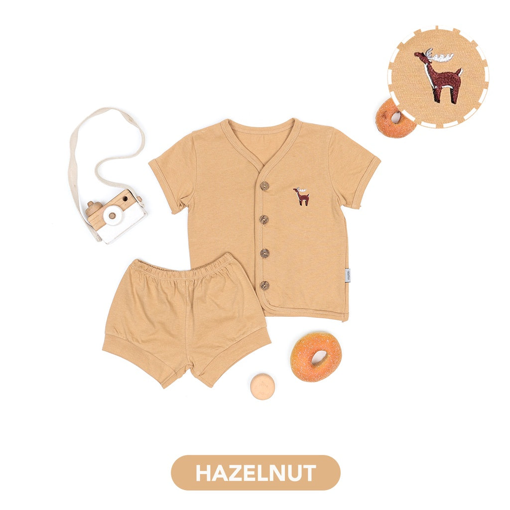 Mooi Setelan Pendek Bayi Short Button Set